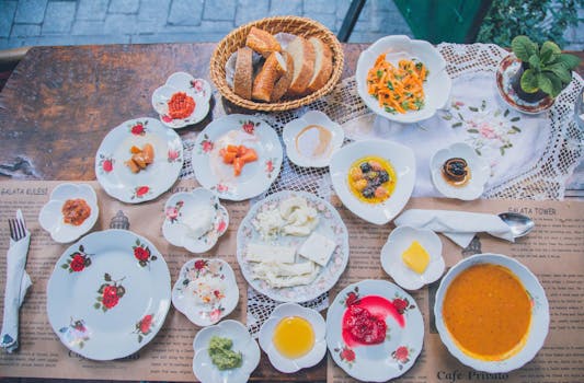 colorful fruit and vegetable spread