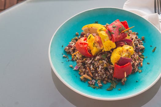 a colorful quinoa salad with vegetables