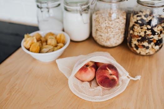 healthy snacks with nuts and fruits