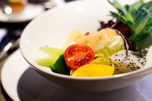 a bowl of colorful fruits and vegetables