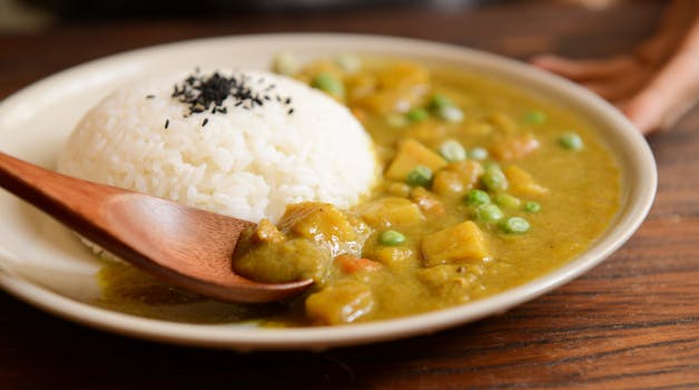 bowl of lentil curry with rice