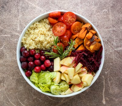 Delicious quinoa salad with vegetables