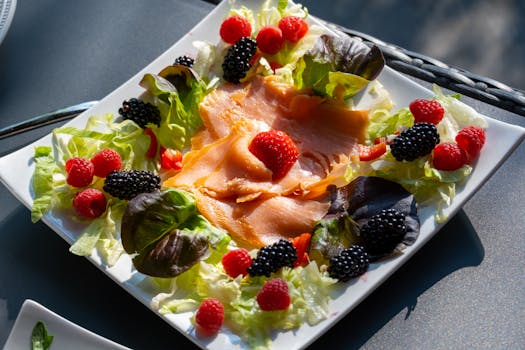 a colorful plate of fruits and vegetables