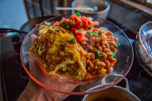 fiber-rich meal with beans and vegetables