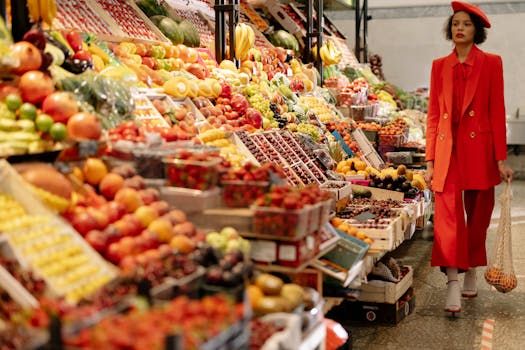 colorful variety of fruits and vegetables