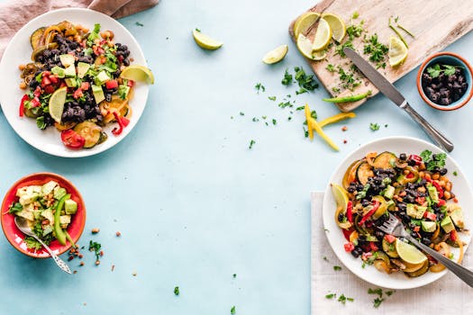 fresh salad with beans and vegetables