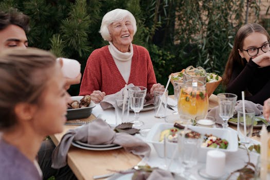 happy family enjoying a meal together