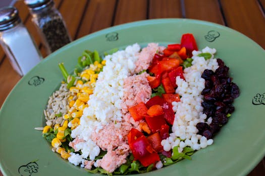 colorful salad with beans and seeds