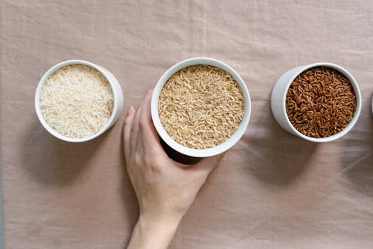 variety of whole grain flours