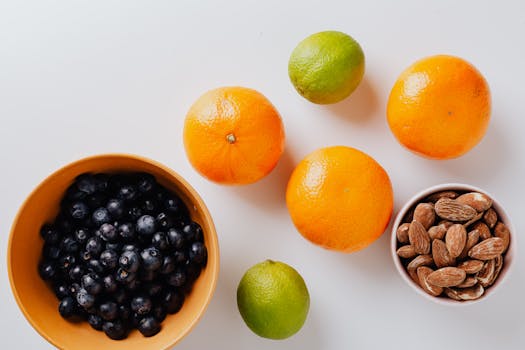 colorful smoothie bowl with fruits and nuts