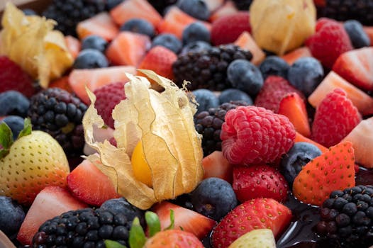 colorful assortment of berries